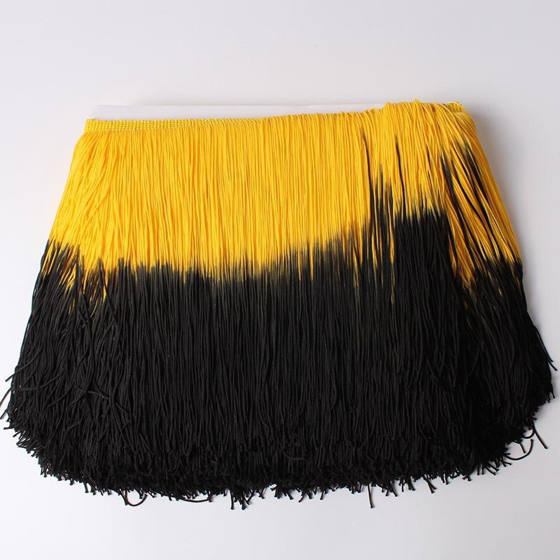20Cm Gradual Change Color Nylon Row Beard Latin Dance Fringe Clothing Accessories Shape Vertical Row Beard Fringe Lace