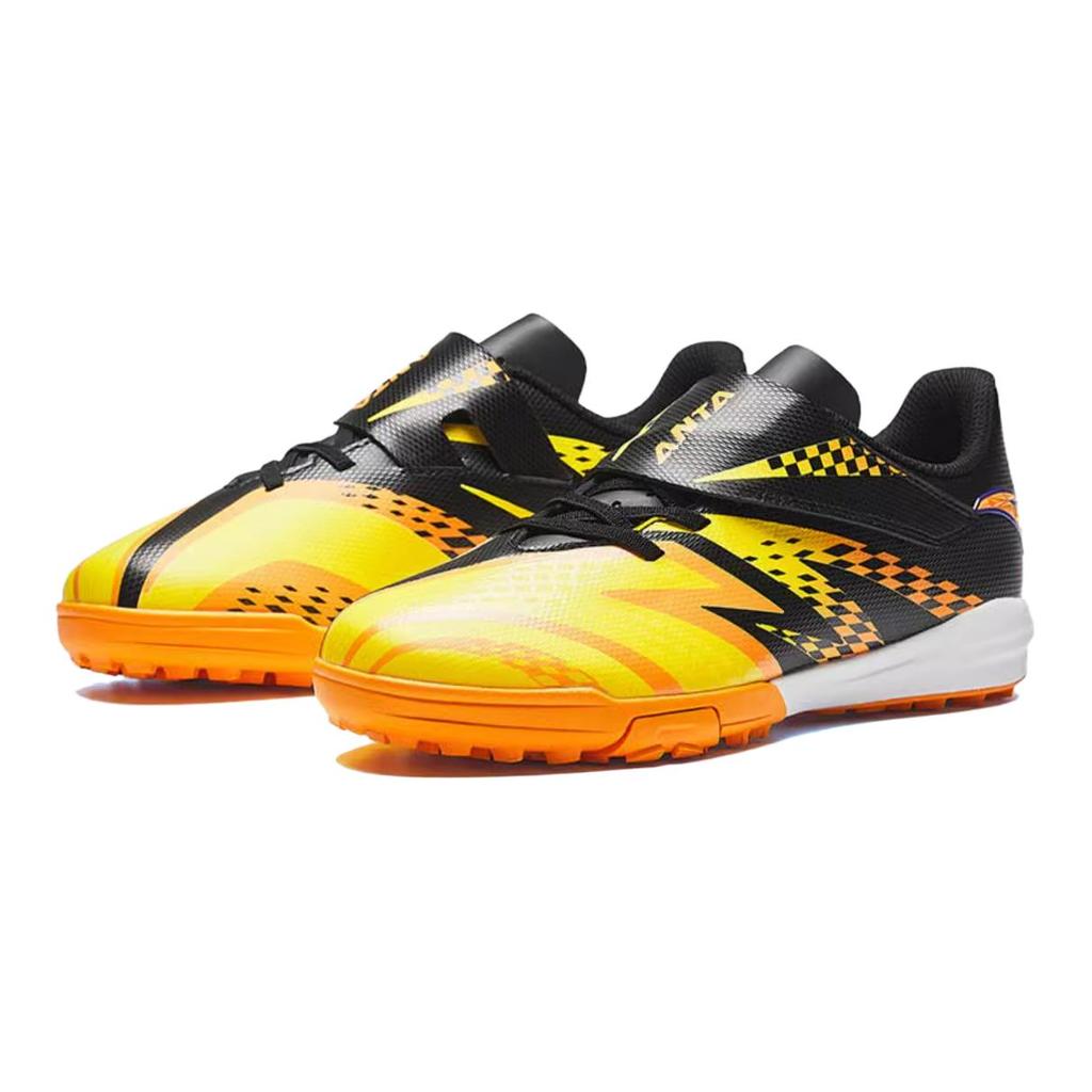 Anta Детские футбольные бутсы с искусственным покрытием, удобные, простые, нескользящие, прочные, с низким верхом, детские футбольные бутсы, черные, желтые, оранжевые 312432222-4