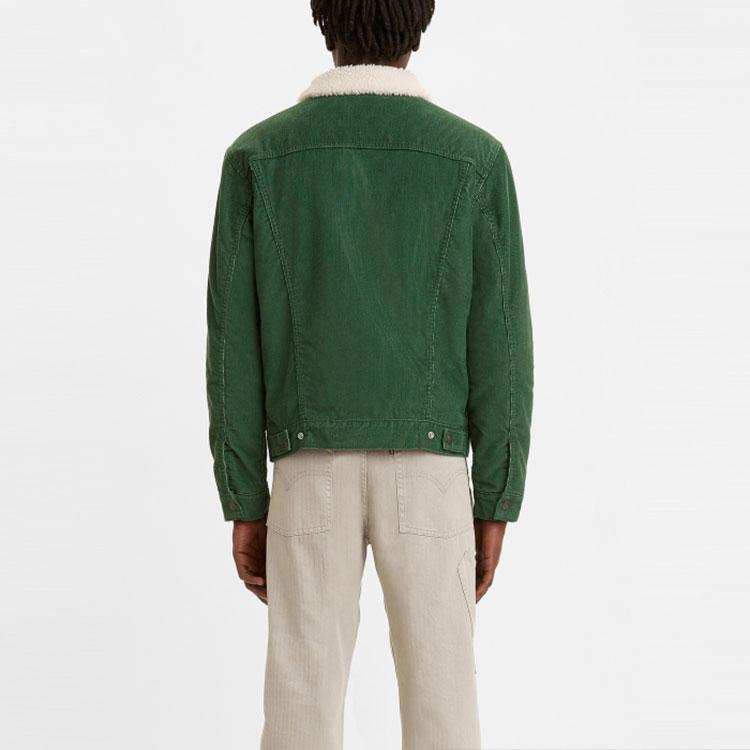 Куртка мужская Levis под вельвет с меховым воротником, зеленая, 16365-0161