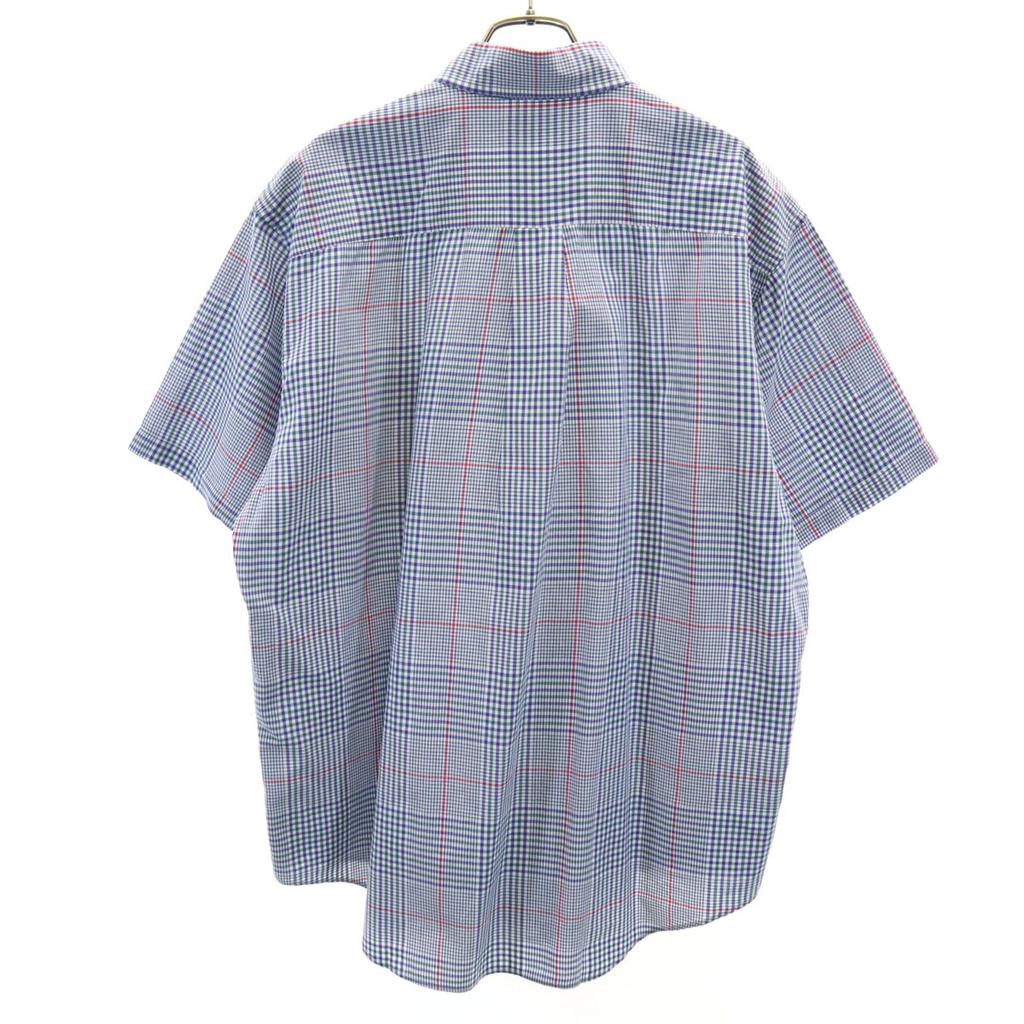 L.L.BEAN Винтажная рубашка 80-х годов в клетку с коротким рукавом на пуговицах, мужская, б/у
