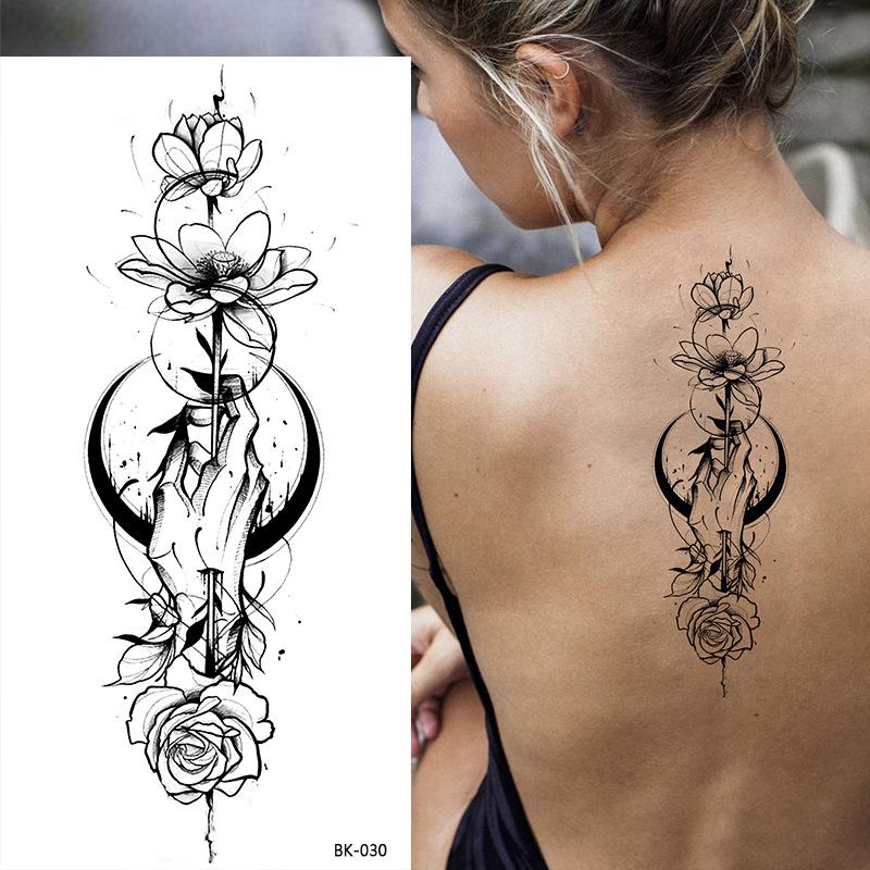 Dark Butterfly Sexy Waterproof Temporary Tattoo Sticker India Women Back Waist Flash Tatoo Girl Body Art Fake Tattoos Realistic
