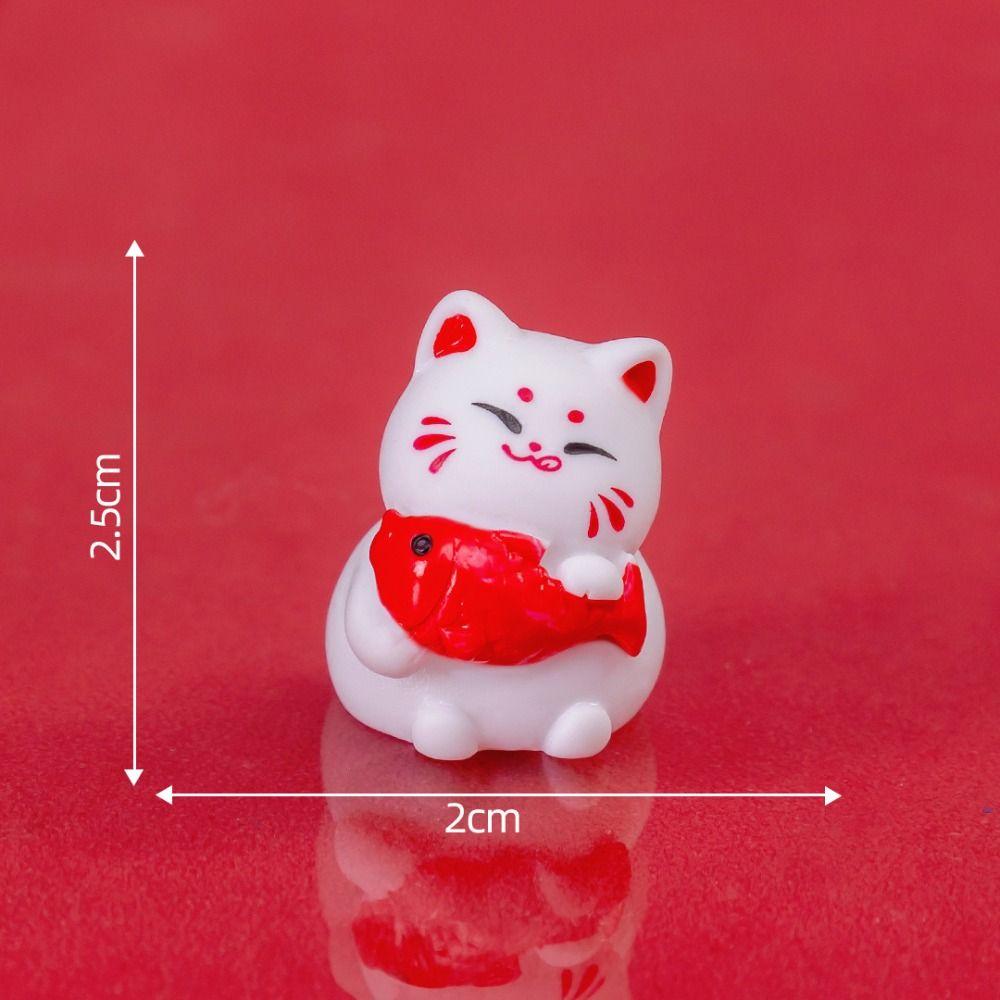 Micro Landscape Creative Cute Good Luck Fat Fortune Cat DIY Decoration Accessories Car Desktop Mini Ornaments Office Desktop