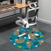 1PC Sloth Floral Office Round Area Rug, Mat Suitable For Office, Under Office Chairs Bedroom Living Room Home Decor, Room Deco