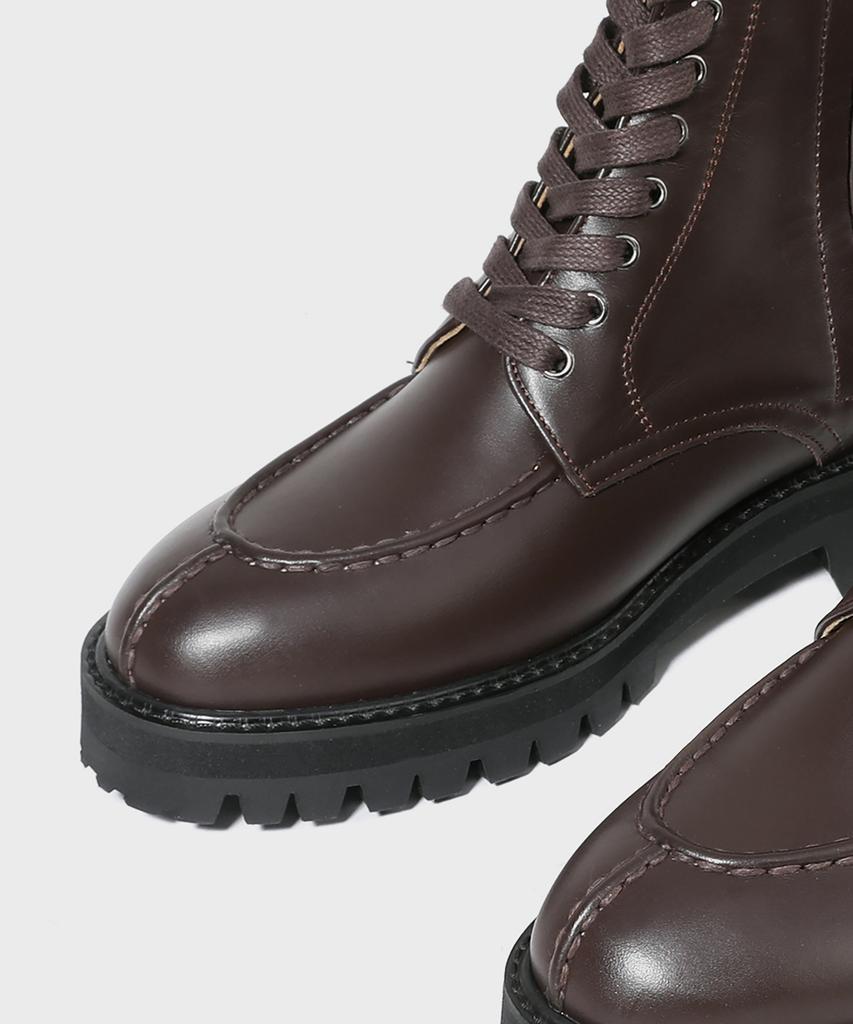FIRENZE ATELIER [Vibram] Y-Tip Line Hidden Zipper Lace-Up Boots 7600 [Brown Fg]