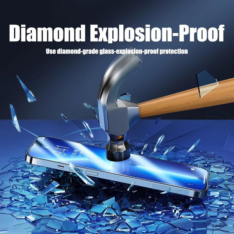 4 шт. полное покрытие закаленное стекло для iPhone 11 12 13 14 15 Pro Max Защитная пленка для экрана iPhone X XR XS Max 7 8 6 Plus Стеклянная пленка