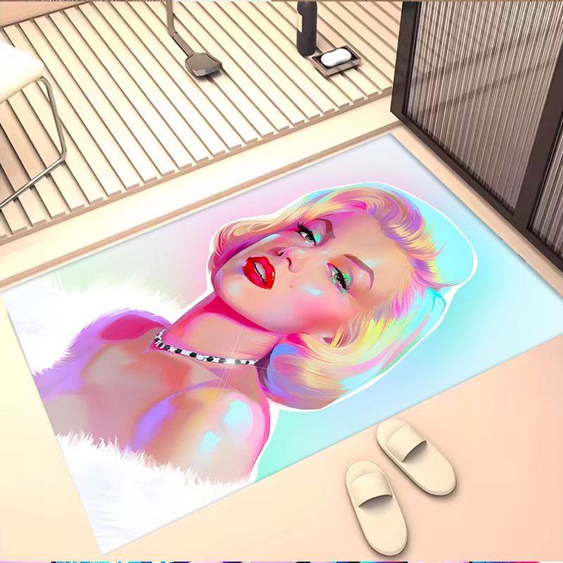Marilyn Monroe Print Rug, Washable Floor Carpet, For Entryway Dorm Laundry Room Office Study, Home Decor Birthday Christmas Gift