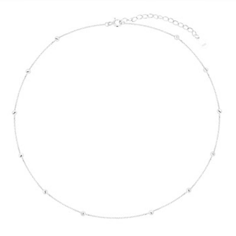 VENTFILLE 925 Sterling Silve Fashion Jewelry Bohemia Bead Chain Necklace Chokers Necklaces for Women Classic Clavicle Chain
