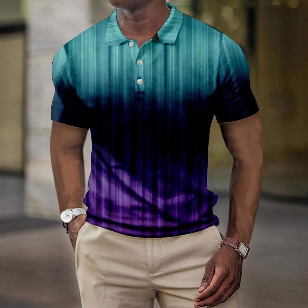 Мужская летняя рубашка для гольфа с принтом Botton, короткий рукав, мужская повседневная модная рубашка