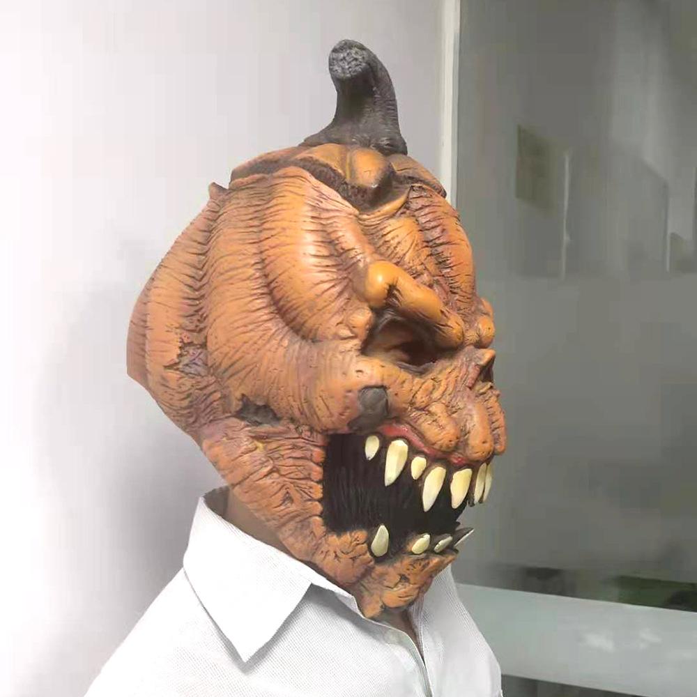 Halloween scary pumpkin mask Haunted house decoration props Pumpkin-themed costume party latex mask