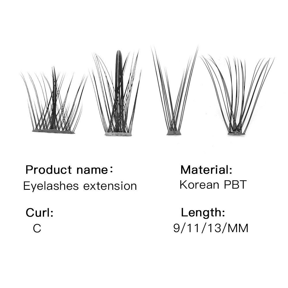 Multi Size Individual Lash Clusters Soft PBT Material Lash Cluster Kit For Beginner