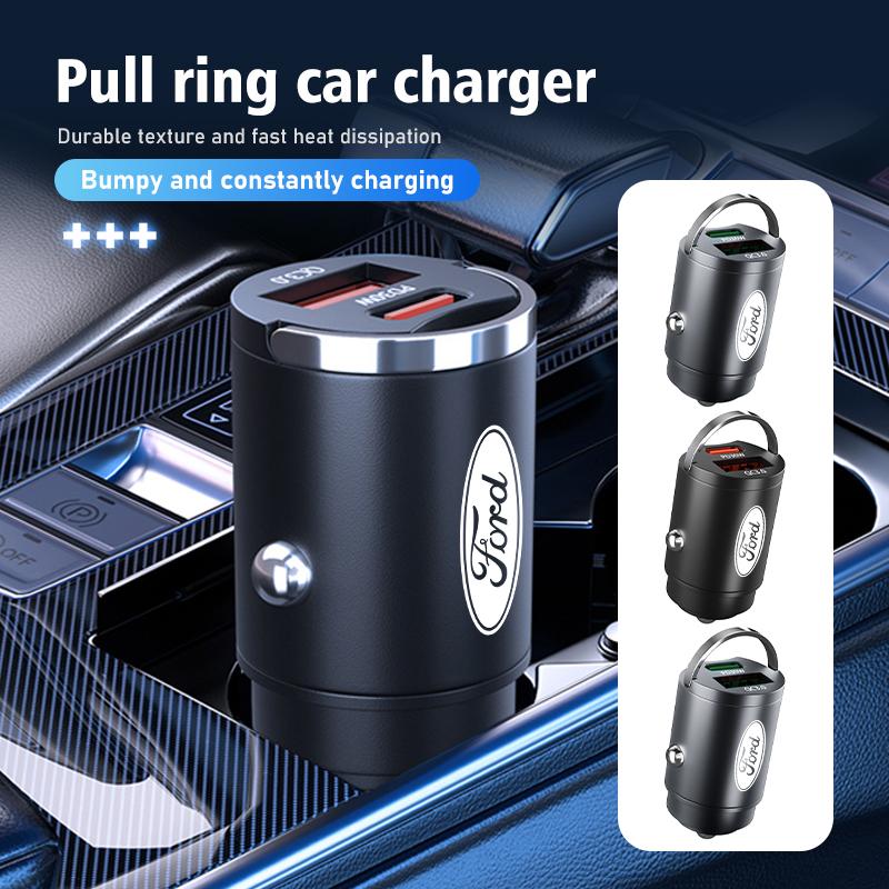 BBBO4 Car Accessories Phone Charger Pull Ring Power Adapter For Ford mk2 mk3 Ranger Mondeo mk4 S-MAX Kuga Mustang Fusion