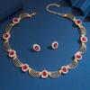 Модный комплект ювелирных изделий ожерелье серьги для женщин дамы