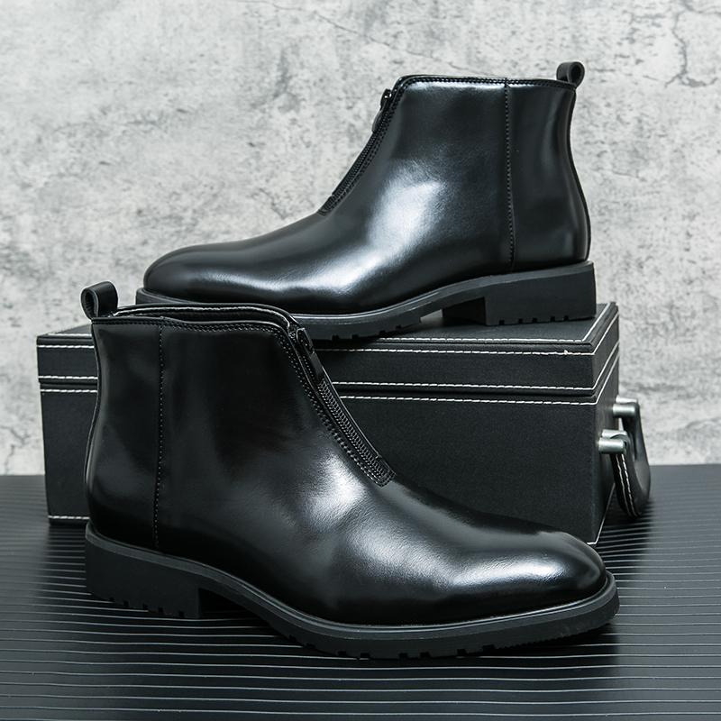 Итальянские мужские классические ботинки челси, модные повседневные кожаные ботильоны, мужские короткие ботинки в британском стиле, удобная повседневная обувь с высоким берцем