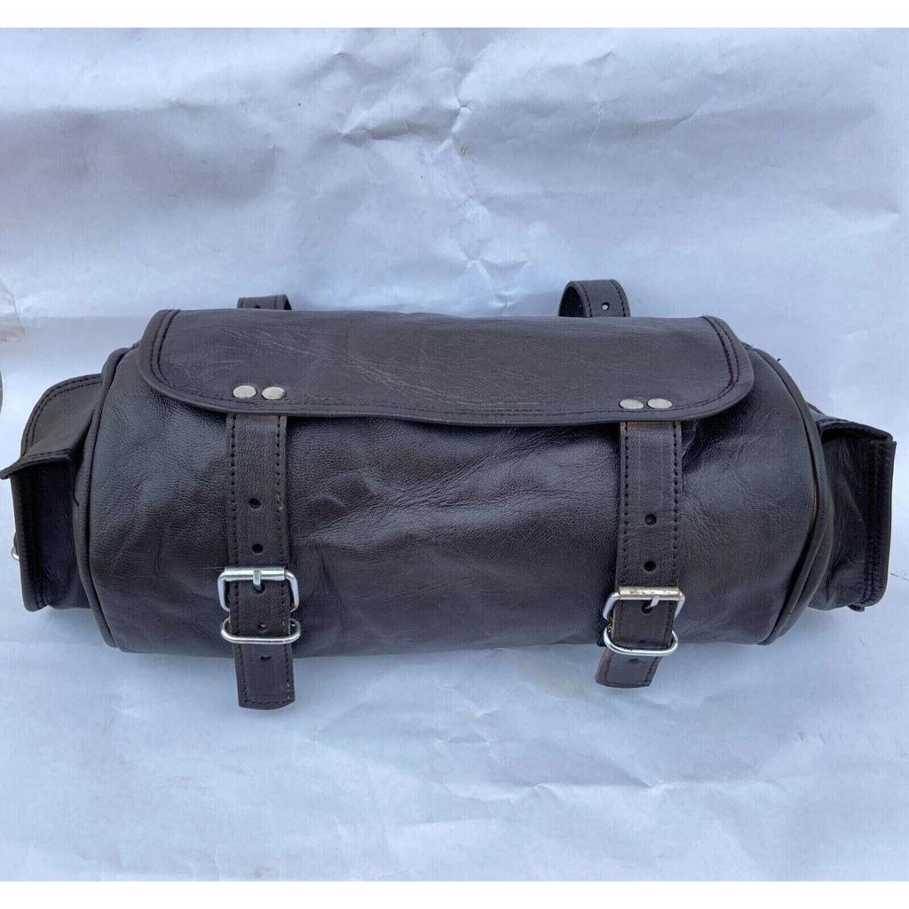 Leather Saddle Bag Luggage Tool Side Motorcycle Bag Pouch Panniers Sportster