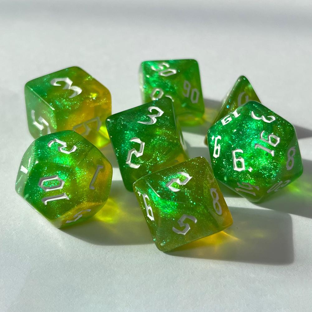 DND Cube Dice RPG Dice Удивительные цвета Смешивание фэнтезийный эффект звездного света Уникальные стили шрифтов Набор кубиков для настольных игр
