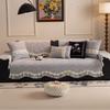French Ruffle Chenille Sofa Cover Lace Floral Decor couch Slipcover Anti-slip Sofa Seat Cushion All Season Universal couch Towel
