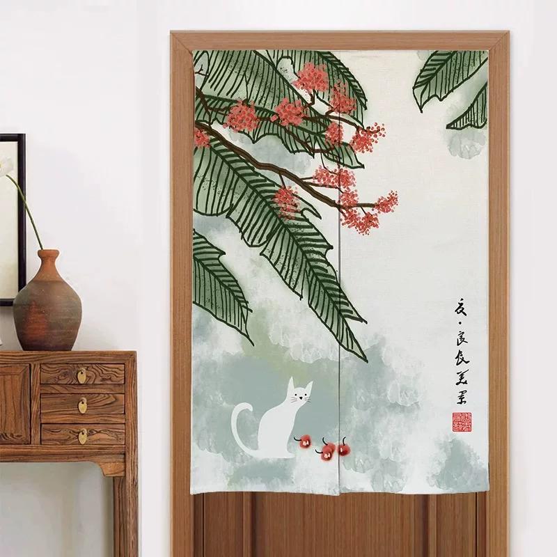 Chinese Half Door Curtain for Kitchen Bathroom Bedroom Partition Windproof Decorative Hanging Screen