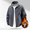 Mens Warm Fleece-Lined Casual Jacket Loose Fit Winter Outerwear Daily Wear In