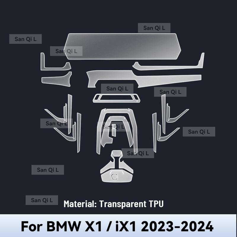 For BMW X1 iX1 2024 2025 TPU Car Navigation Screen Film Gearbox Protective Sticker Anti-scratch Interior Accessories