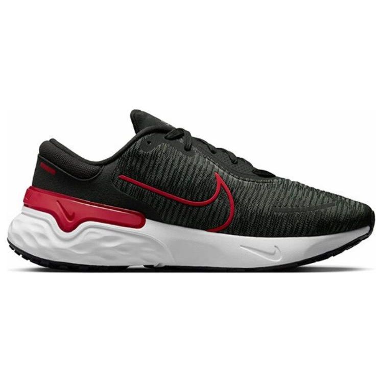 Nike Renew Run 4 Comfortable Sports Fabric Shock Absorption Non-Slip Low-Top Casual Running Shoes Men Sneaker Black Red DR2677-003