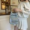 with Tassel Woven Crochet Bag Hollow Out Underarm Bag Trendy Summer Bucket Bag  Summer