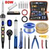 80W Electronics Digital Soldering Iron Kit LCD Adjustable Temperature Welding Tool Soldering Gun ON/OFF Switch