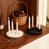 Ceramics Advent Candle Holder Matte Black White Taper Candle Tray 4 Candlestick Seats Dining Table Decoration Halloween Christmas Table Centerpiece