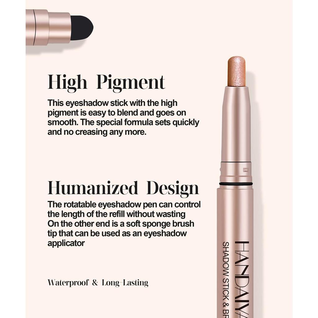 Двусторонняя палочка для теней для век с бриллиантовым мерцающим хайлайтером, ультрапигментированная стойкая кремовая кисть для теней для век