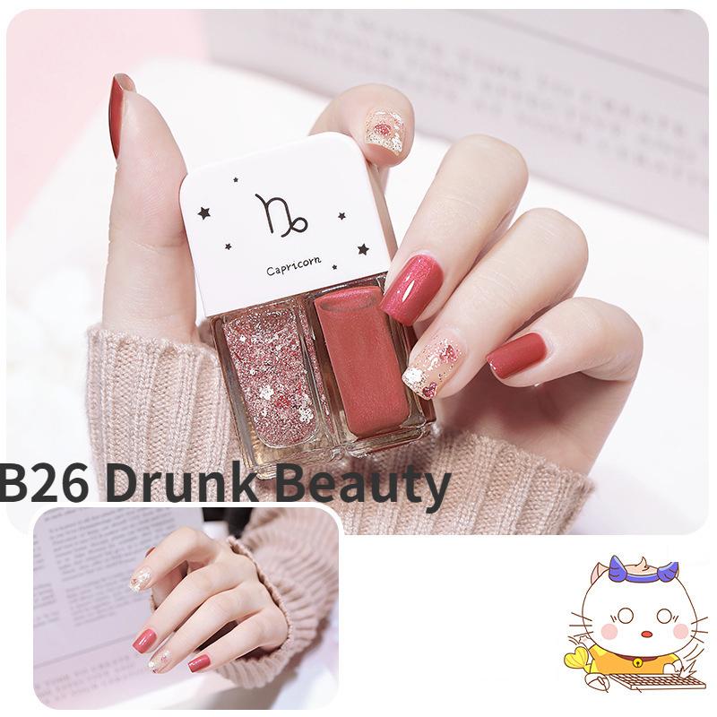 2 In 1 Nail Polish Semi Permanent Hybrid Varnish Gel Polish Non Uv Color Manicure Primer Top Coat Glitter Nail Art Quick Dry