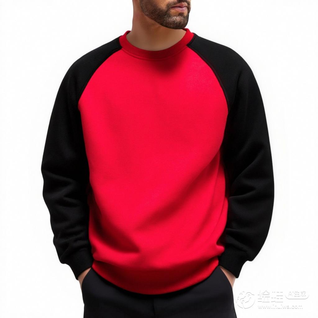 Men's And Women's Casual Color-blocked American Retro Round-neck Hoodie, Men's Long-sleeved Base Layer And Pullover Hoodie