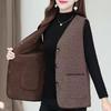 Women's Vest Winter Vest Warm Sleeveless Plus Size Lining Single-breasted Velvet Thickened Vest