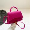 Trendy Retro Single Shoulder Bag Stylish Fall Fashion Handbag For Women In Black Khaki Magenta Green