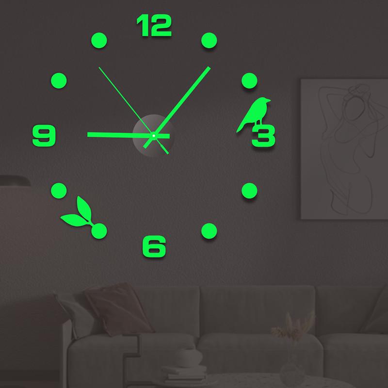 3D Luminous Large Wall Clock Modern Design DIY Digital Table Wall Clocks Wall Clock Free Shiping Living Room Decorative Watch