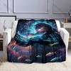 Multiple sizes Astronaut with space ray Print Blanket Warm Soft Suitable for All Seasons for Home Sofa Travel Camping Picnics RV