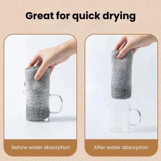 5 Pcs Bamboo Fiber Rag Super Water Absorbent Thickened Lint Free Soft Tear-resistant Oil-proof Dish Washing Pads Kitchen Towels