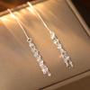 Banyan Tree S925 Silver Simple Long Tassel Earrings for Women - 2024 Trendy