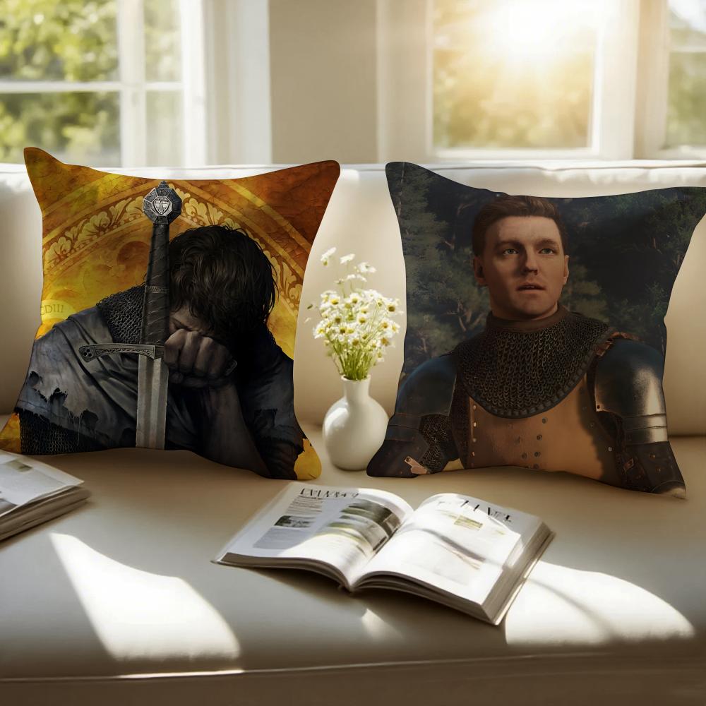 Historical Game KKingdom Come Deliveranc Cushion Cover Pillowcase Antidustmite Invisible Zipper Short Plush Sofa Cushion