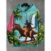 Vintage Dinosaur Cat Solider 3d Printing Hoodies Men Women Fashion Oversized Hoodie Sweatshirt Animal Coat Sweats Mens Clothing