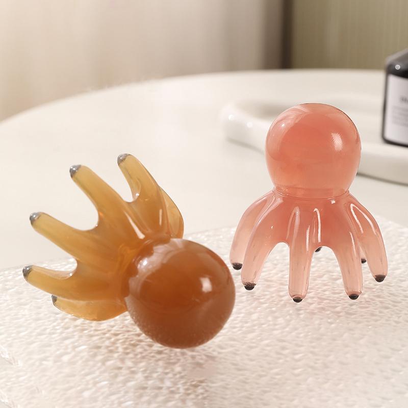 Portable Jade Octopus Comb Gua Sha Scalp Therapy Tool for Relaxation And Hair Care - Octopus Design