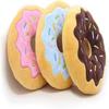 Squeaky Dog Toys, Funny Donut Plush Dog Chew Toys for Teething, Pet Training, and Entertaining, Cute Durable Interactive Dog Toy (3 Pack)