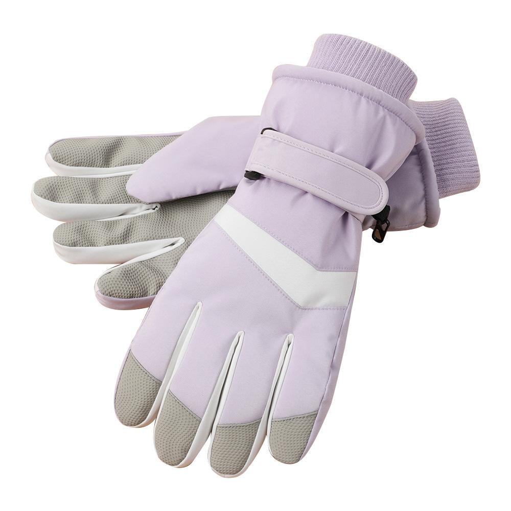 Лыжные перчатки для мужчин и женщин, для активного отдыха, для велоспорта, водонепроницаемые и нескользящие, с сенсорным экраном, утолщенные, с плюшевой подкладкой, теплые перчатки для осени и зимы