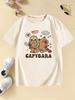 Funny Capybara Girls Design T Shirts Kids Childrens Tshirt Boys Girls Summer Spring Casual Top Tee