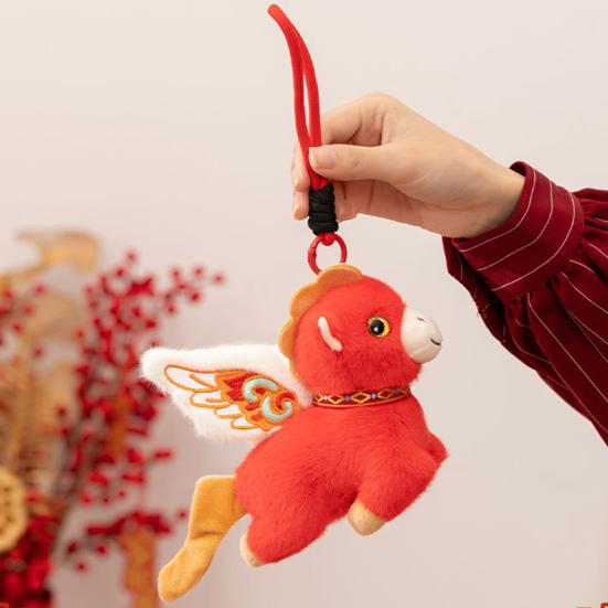 Плюшевая кукла-лошадь брелок год лошади зодиакальное украшение подвесная плюшевая игрушка для машины сумки подарок на китайский Новый год благоприятный символ благословения