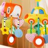 Сенсорная игрушка с высоким контрастом для младенцев Плюшевое животное Подвесная погремушка со съемными крючками для коляски кроватки