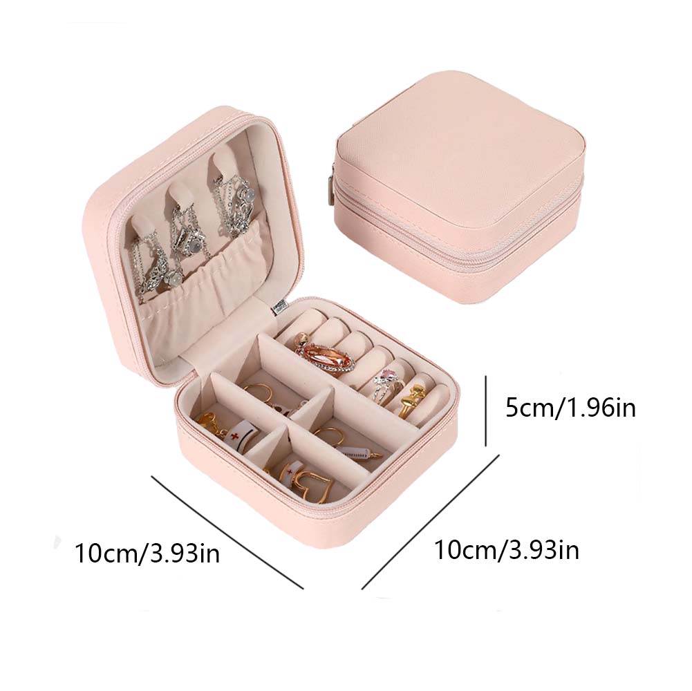 1 Piece Ladies Travel Jewelry Box with Mirror, Small Bead Box, Earrings, Rings, Necklaces, Bracelets, Portable Mini Jewelry Box