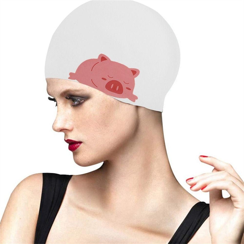 Hair Thickened Ears Protect Cartoon Cat Elastic Swim Pool Cap Swimming Cap Swimming Hat Diving Hat