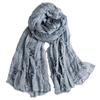 Solid Color Cotton Linen Neckerchie Breathable Neck Warmer Casual Women Scarf  College