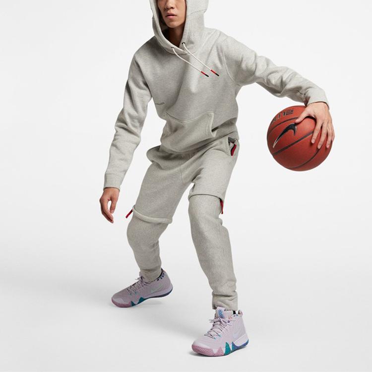 Nike Kyrie Баскетбольный спортивный флисовый пуловер с капюшоном, мужские топы, серый AJ3526-050