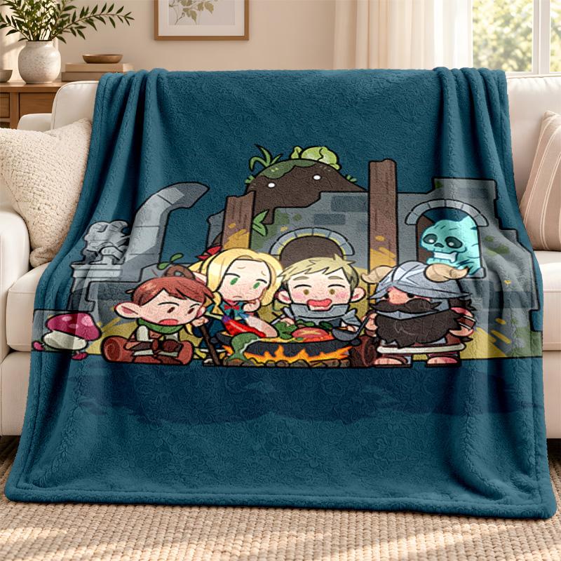 Delicious in Dungeon blanket Flannel Blanket Soft Cozy Plush Throw for Sofa Bed Lightweight Home Decoration Outdoor camping
