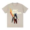 Arc Raiders Ретро Научно-фантастическая Иллюстрация Футболка Игра-стрелялка Графика Повседневная Хлопок Оверсайз Удобная Высококачественная Одежда